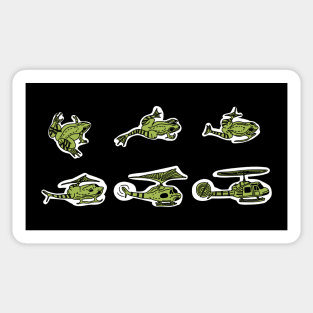 Frog to Helicopter Metamorphosis Sticker